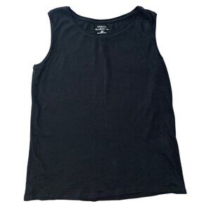 Chicos Black Sleeveless Supima Cotton Tank Size Med Classic Layering Simple